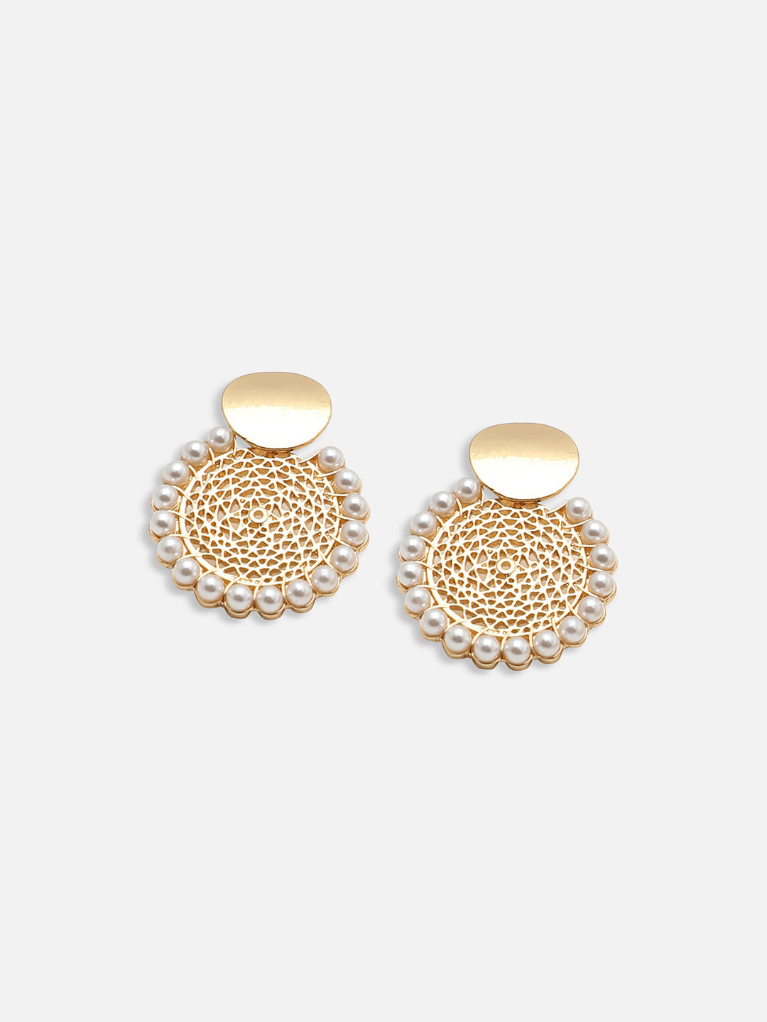 GOLD PLATED PARTY PEARLS DROP EARRING FOR WOMEN
