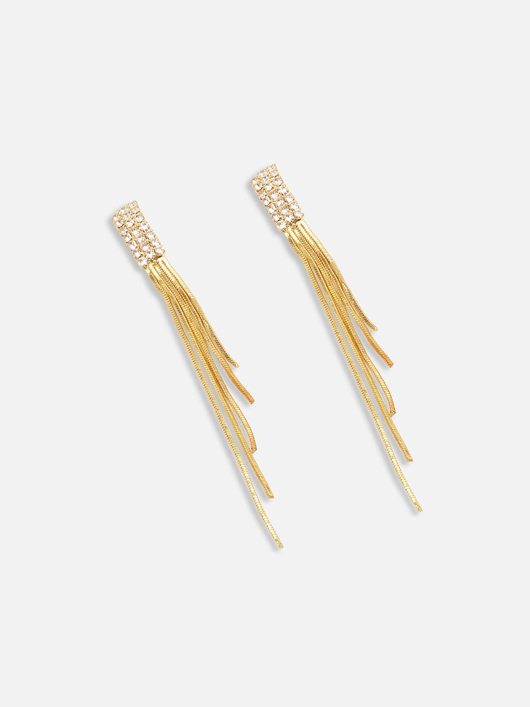 GOLD PLATED PARTY DESIGNER STONE DROP EARRING FOR WOMEN