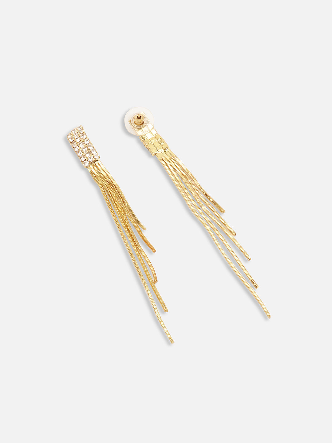GOLD PLATED PARTY DESIGNER STONE DROP EARRING FOR WOMEN