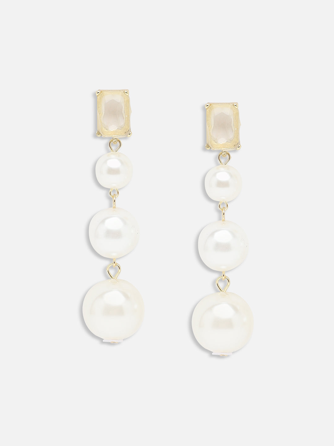 GOLD PLATED PARTY PEARLS DROP EARRING FOR WOMEN