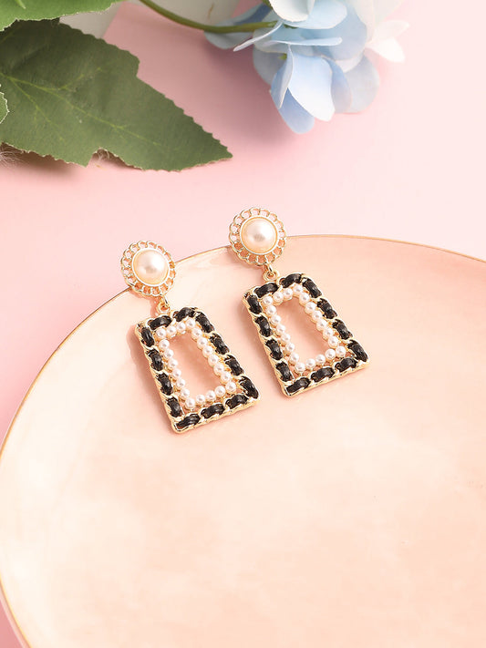 GOLD PLATED PARTY PEARLS DROP EARRING FOR WOMEN