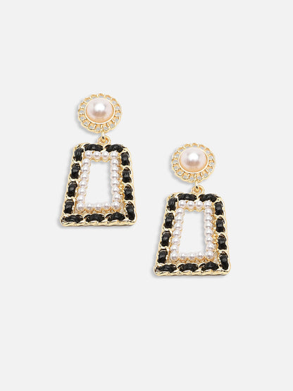 GOLD PLATED PARTY PEARLS DROP EARRING FOR WOMEN
