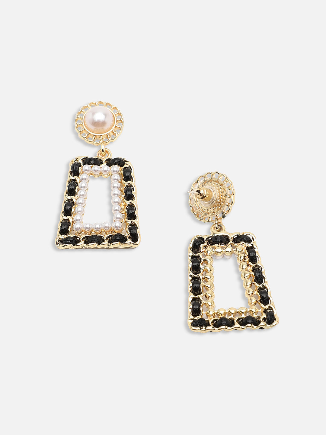 GOLD PLATED PARTY PEARLS DROP EARRING FOR WOMEN