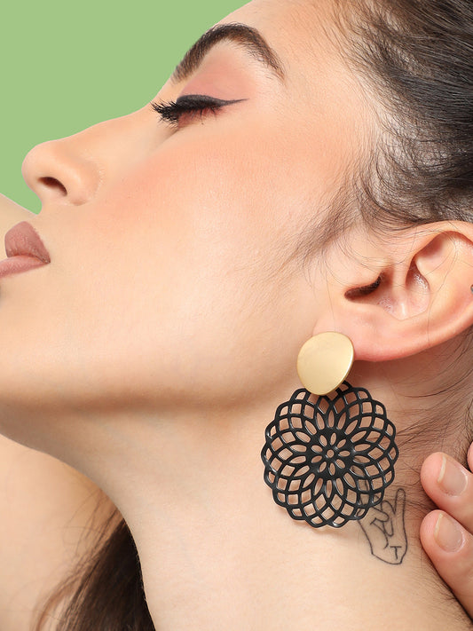 GOLD PLATED PARTY DESIGNER DROP EARRING FOR WOMEN
