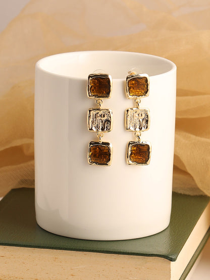 GOLD PLATED PARTY DESIGNER DROP EARRING FOR WOMEN