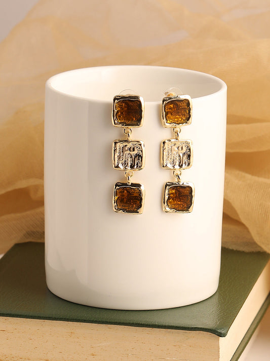 GOLD PLATED PARTY DESIGNER DROP EARRING FOR WOMEN