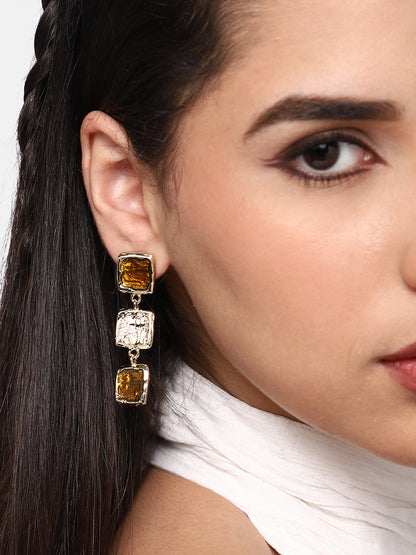 GOLD PLATED PARTY DESIGNER DROP EARRING FOR WOMEN