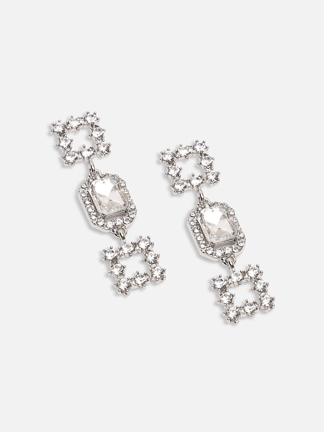 GOLD PLATED PARTY DESIGNER STONE DROP EARRING FOR WOMEN