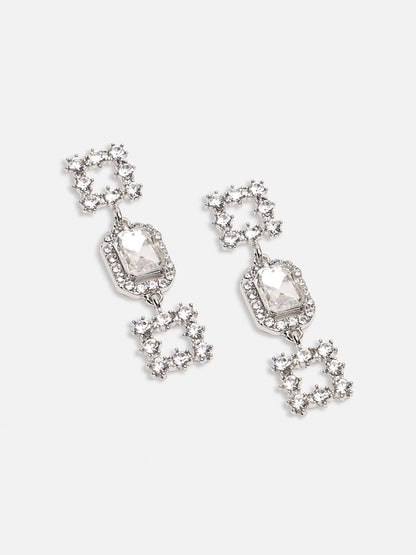 GOLD PLATED PARTY DESIGNER STONE DROP EARRING FOR WOMEN