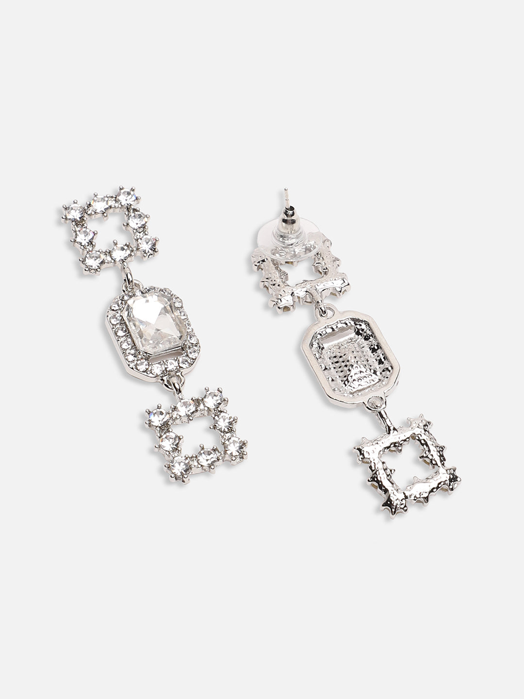 GOLD PLATED PARTY DESIGNER STONE DROP EARRING FOR WOMEN