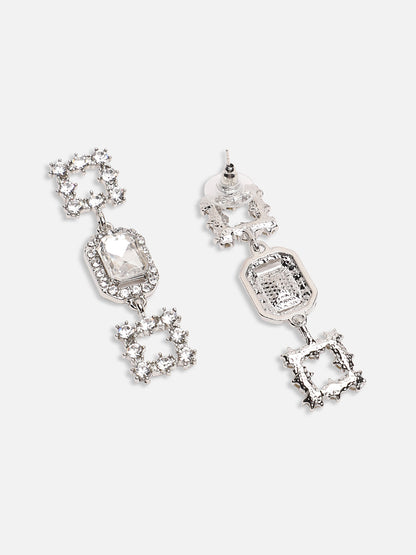 GOLD PLATED PARTY DESIGNER STONE DROP EARRING FOR WOMEN