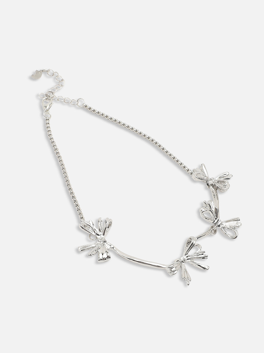 SILVER PLATED PARTY DESIGNER STONE NECKLACE FOR WOMEN