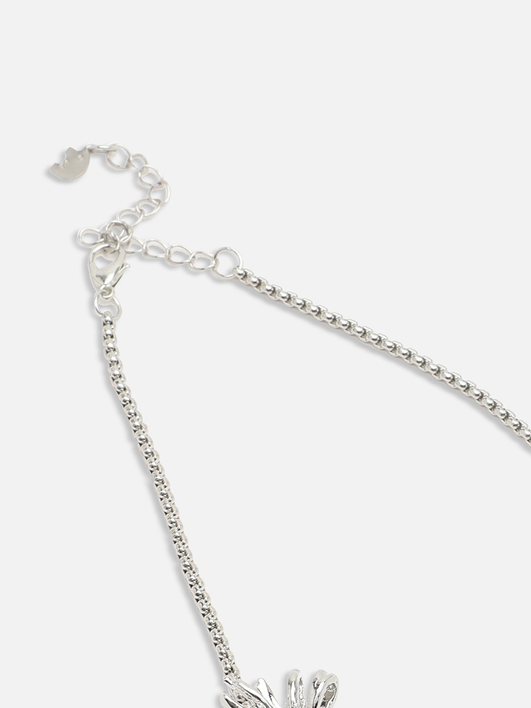 SILVER PLATED PARTY DESIGNER STONE NECKLACE FOR WOMEN