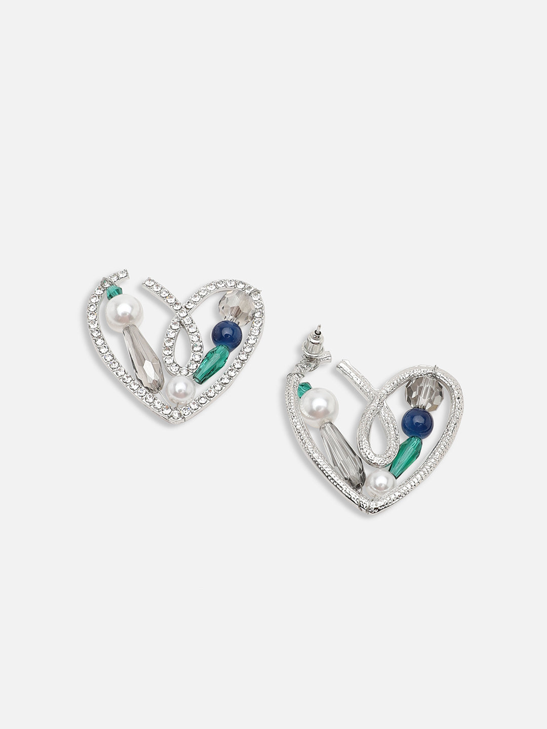 SILVER PLATED PARTY DESIGNER STONE STUD FOR WOMEN