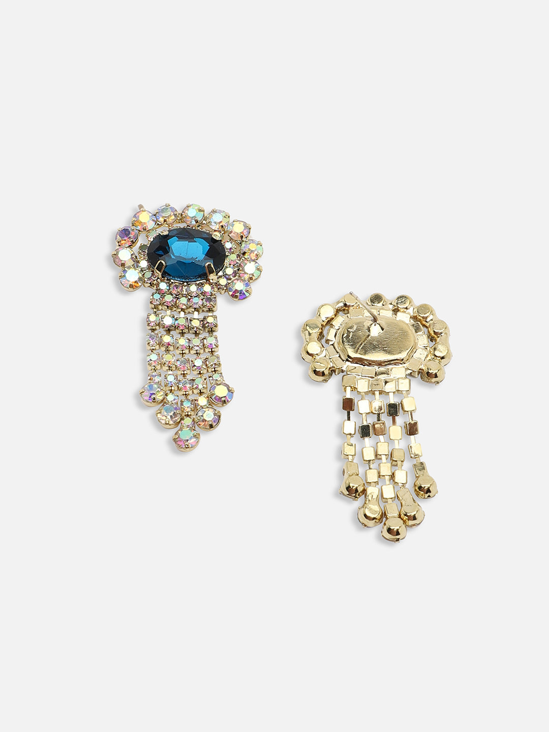 GOLD PLATED PARTY DESIGNER STONE DROP EARRING FOR WOMEN