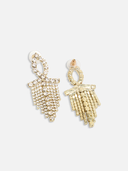 GOLD PLATED PARTY DESIGNER STONE DROP EARRING FOR WOMEN