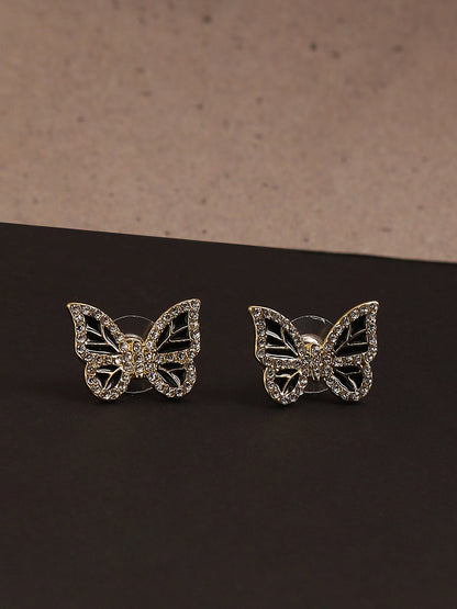 GOLD PLATED CASUAL DESIGNER STONE STUD FOR WOMEN