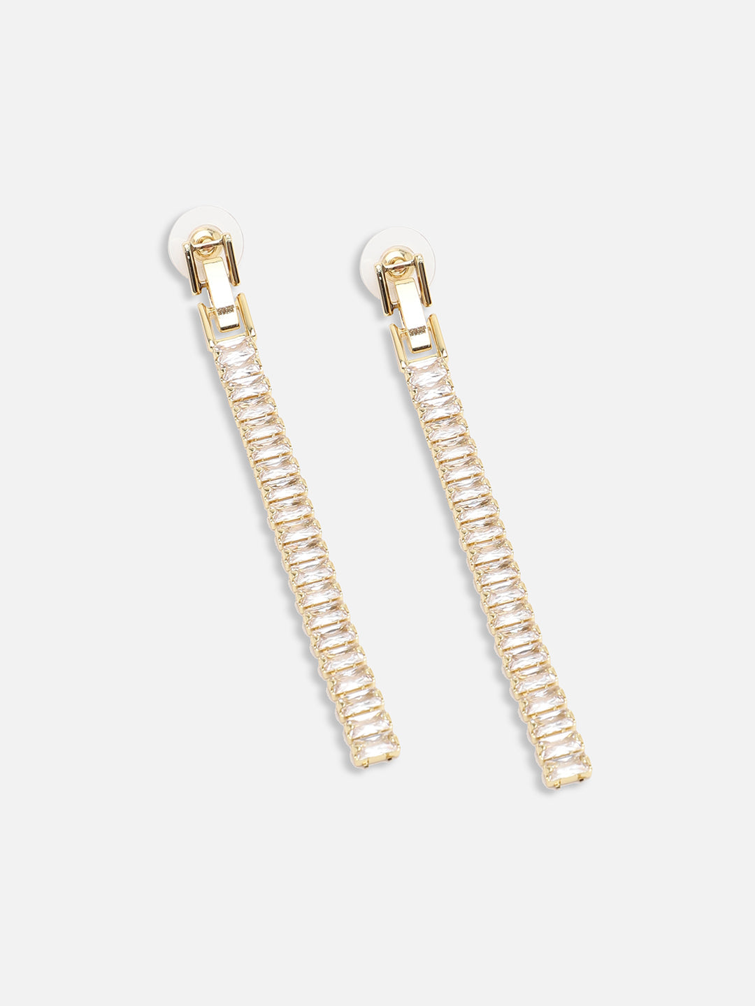 GOLD PLATED PARTY DESIGNER STONE DROP EARRING FOR WOMEN