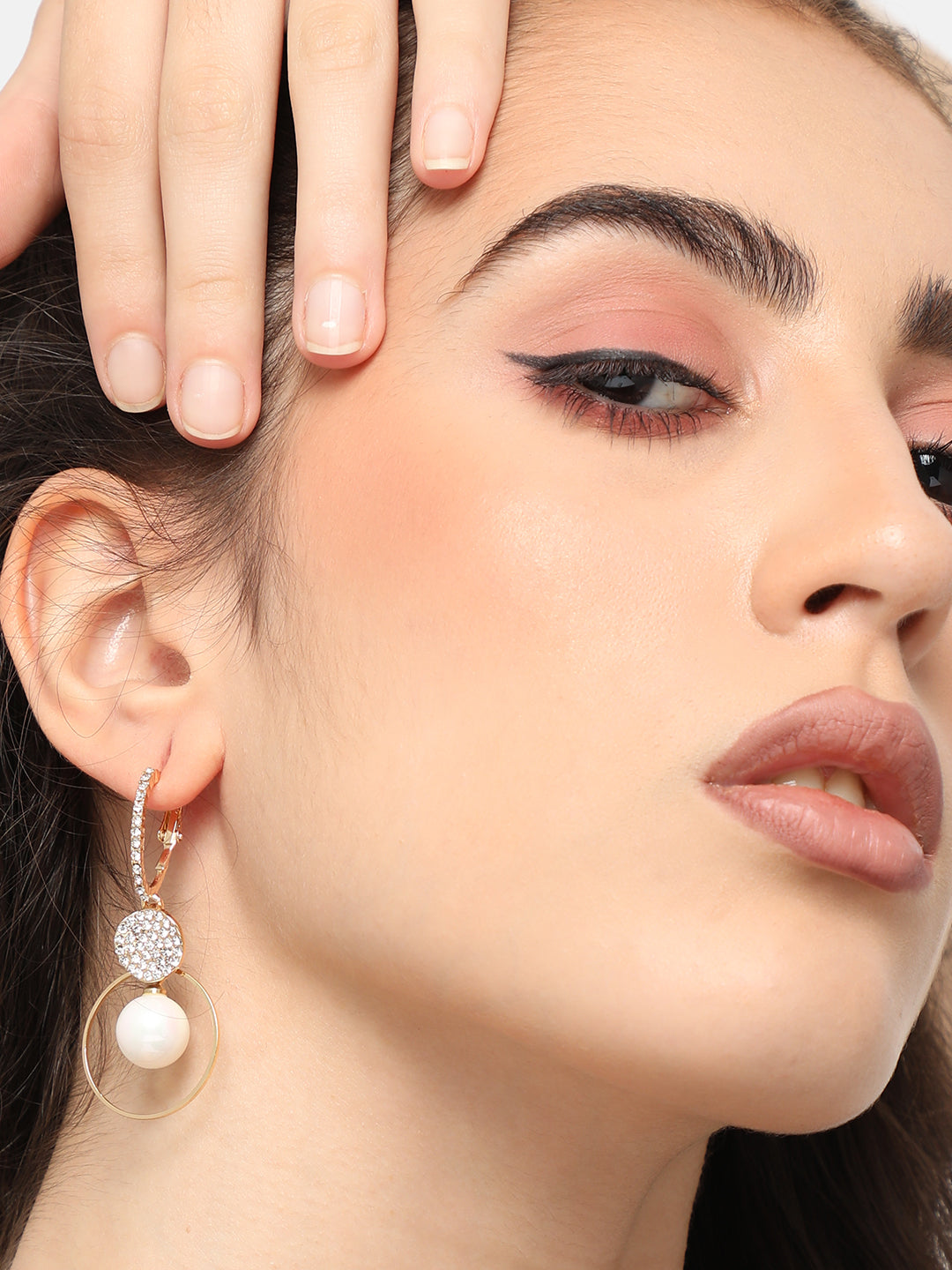 GOLD PLATED PARTY PEARLS DROP EARRING FOR WOMEN
