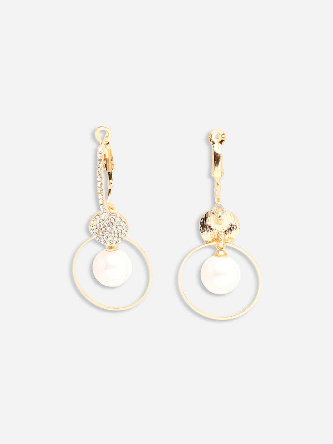 GOLD PLATED PARTY PEARLS DROP EARRING FOR WOMEN