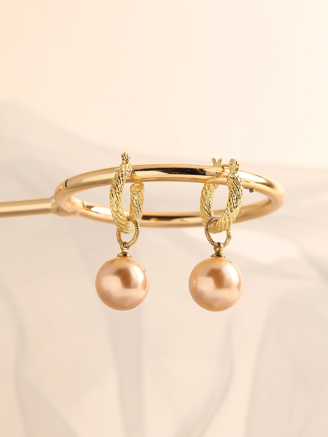 GOLD PLATED PARTY PEARLS DROP EARRING FOR WOMEN