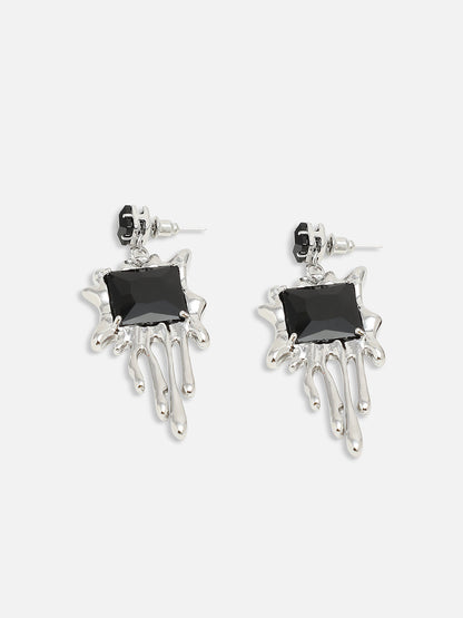 GOLD PLATED PARTY DESIGNER STONE DROP EARRING FOR WOMEN