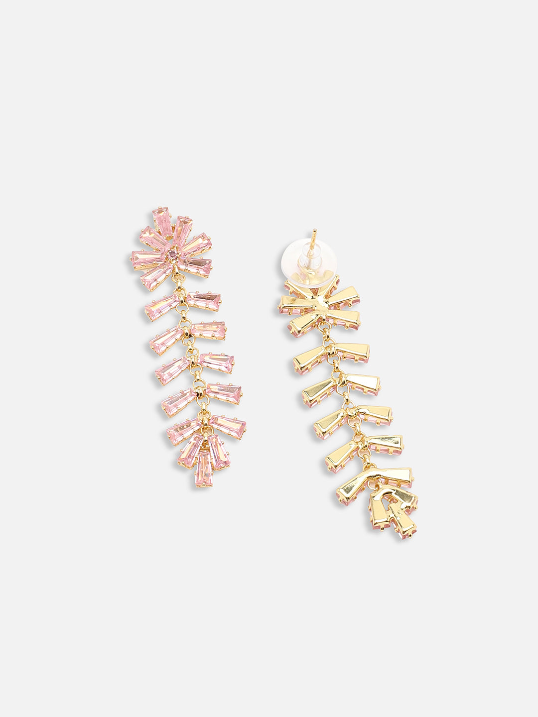 GOLD PLATED PARTY DESIGNER STONE DROP EARRING FOR WOMEN