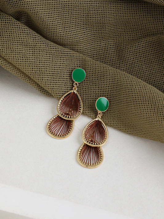 GOLD PLATED PARTY DESIGNER DROP EARRING FOR WOMEN