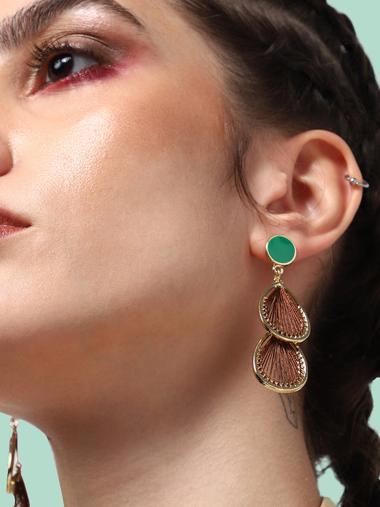 GOLD PLATED PARTY DESIGNER DROP EARRING FOR WOMEN