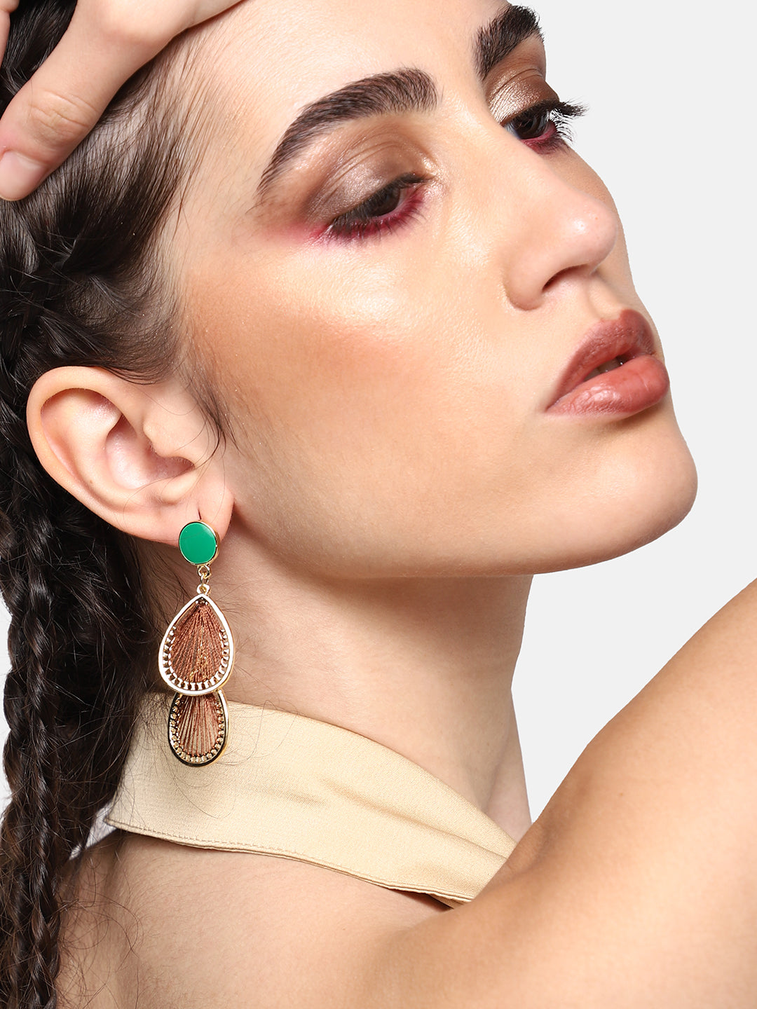 GOLD PLATED PARTY DESIGNER DROP EARRING FOR WOMEN