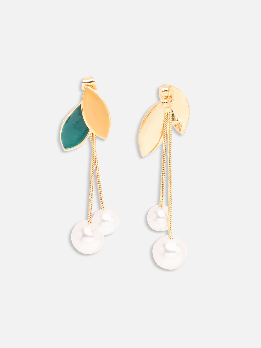 GOLD PLATED PARTY PEARLS DROP EARRING FOR WOMEN