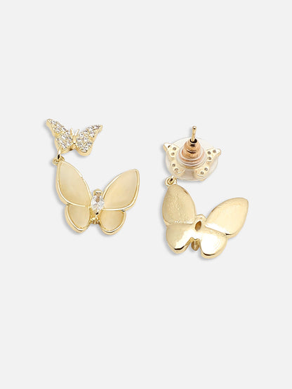 GOLD PLATED PARTY DESIGNER STONE DROP EARRING FOR WOMEN