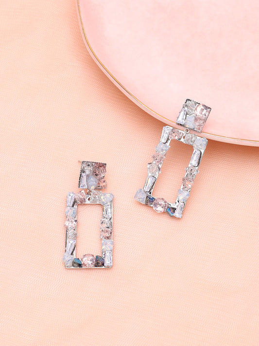 GOLD PLATED PARTY DESIGNER STONE DROP EARRING FOR WOMEN