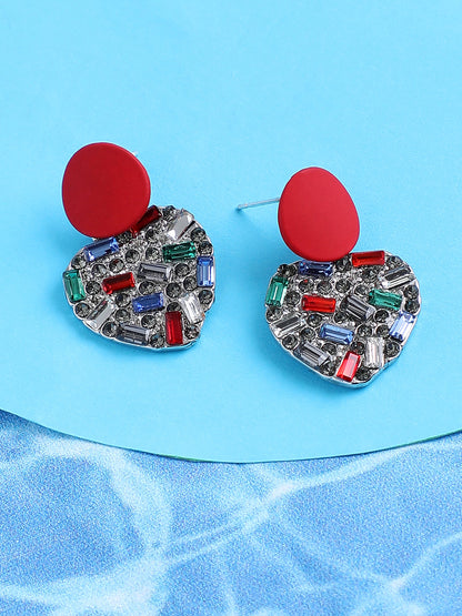 GOLD PLATED PARTY DESIGNER STONE DROP EARRING FOR WOMEN