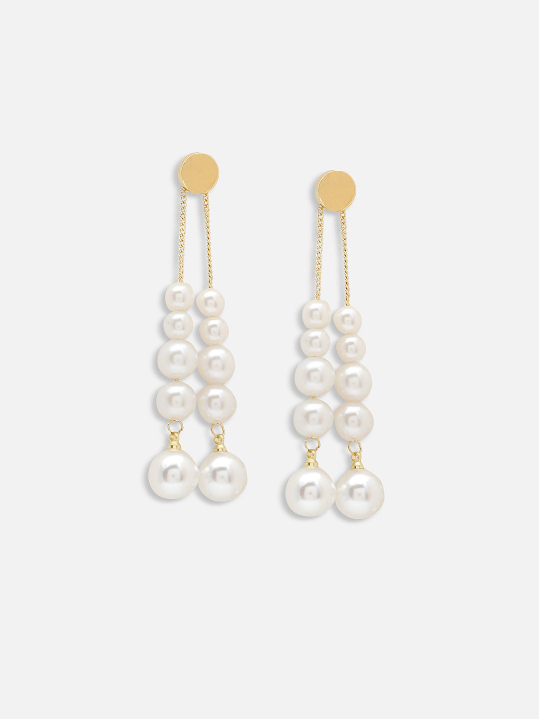 GOLD PLATED PARTY PEARLS DROP EARRING FOR WOMEN