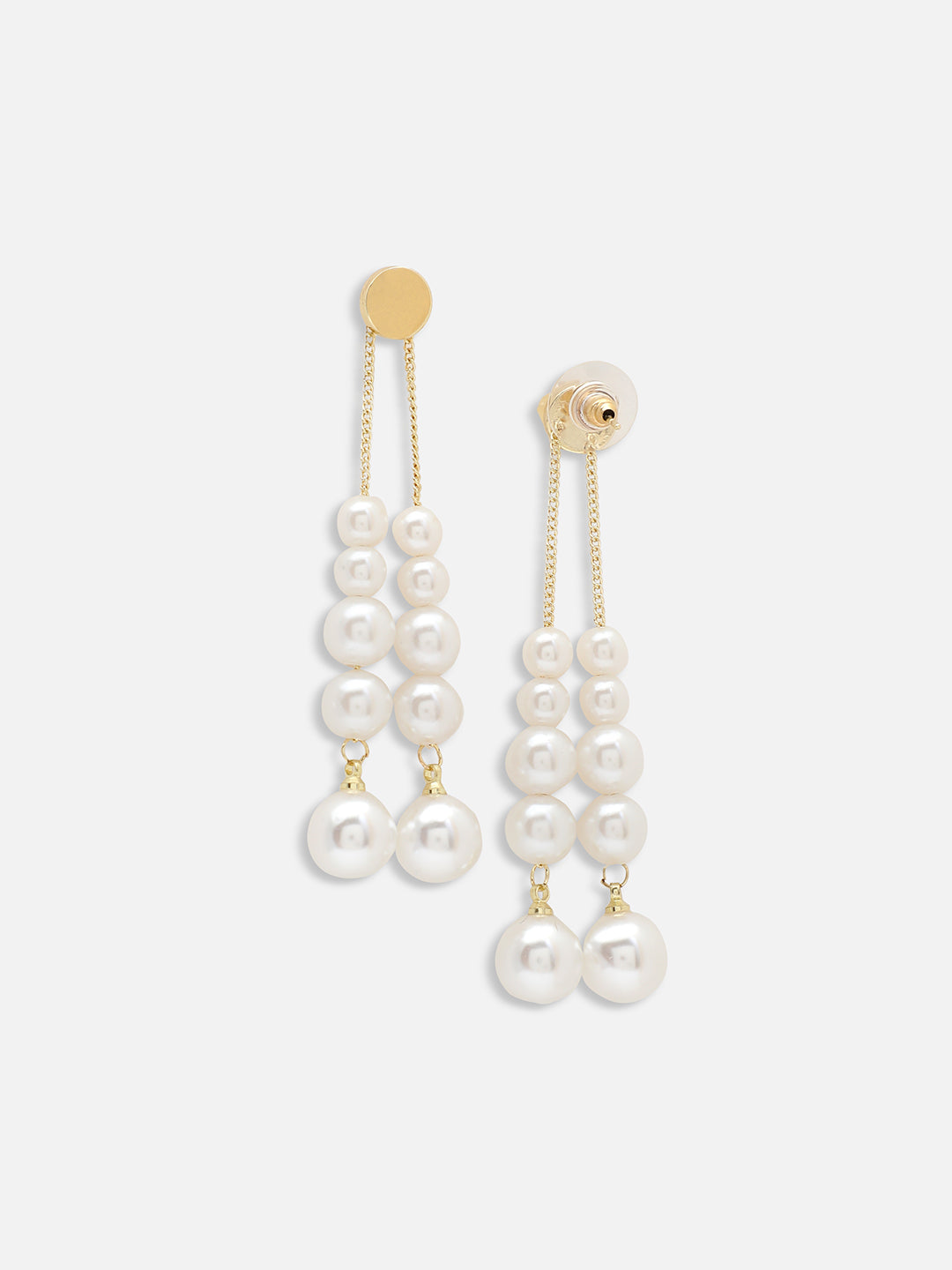 GOLD PLATED PARTY PEARLS DROP EARRING FOR WOMEN