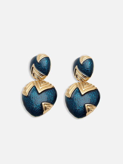 GOLD PLATED PARTY DESIGNER STONE DROP EARRING FOR WOMEN