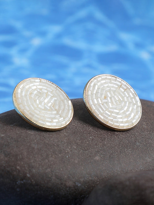 GOLD PLATED PARTY DESIGNER STONE STUD FOR WOMEN