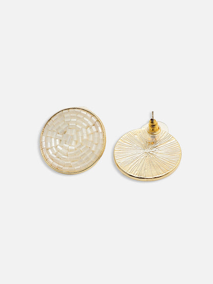 GOLD PLATED PARTY DESIGNER STONE STUD FOR WOMEN
