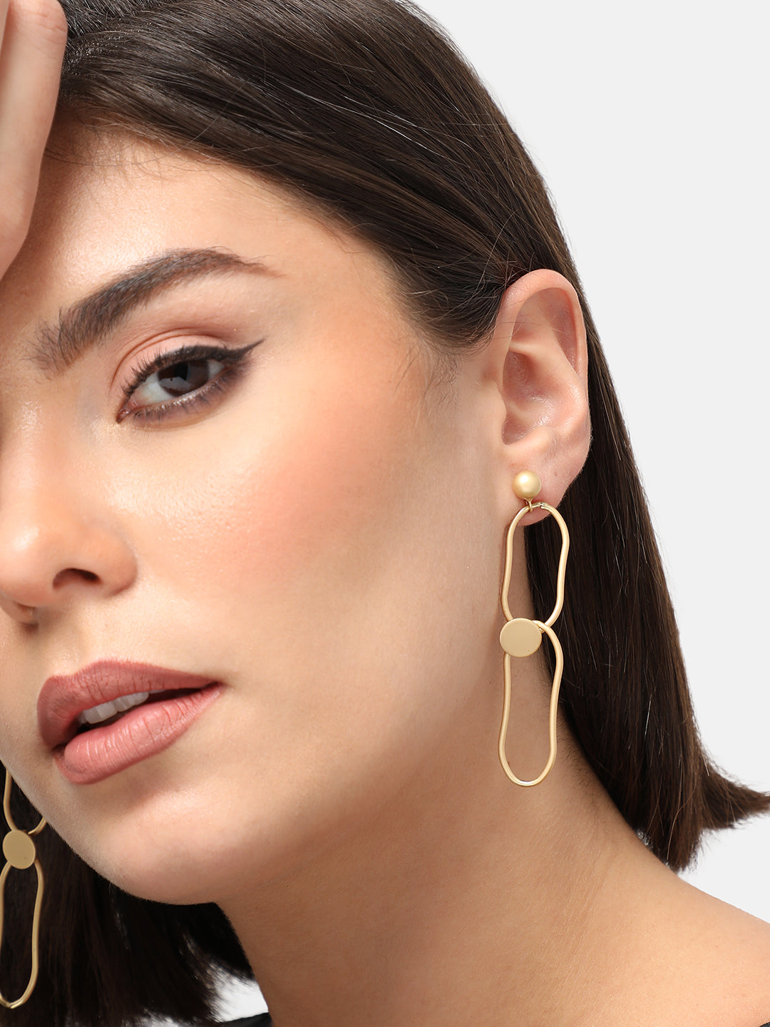 GOLD PLATED PARTY DESIGNER DROP EARRING FOR WOMEN
