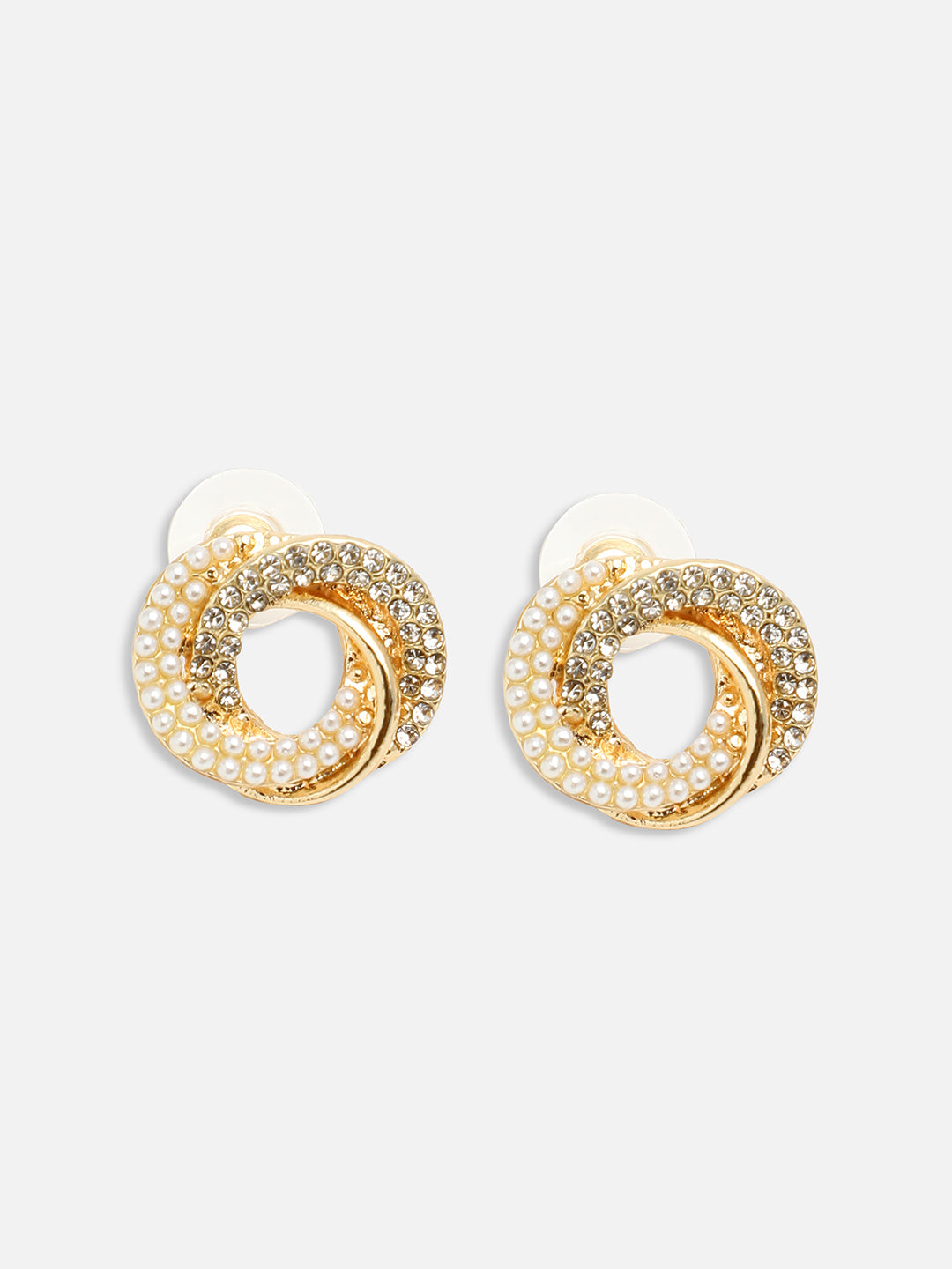 GOLD PLATED PARTY DESIGNER STONE STUD FOR WOMEN