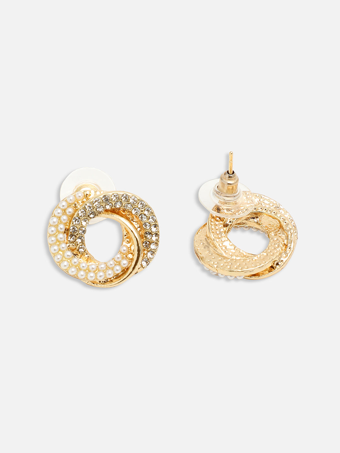 GOLD PLATED PARTY DESIGNER STONE STUD FOR WOMEN