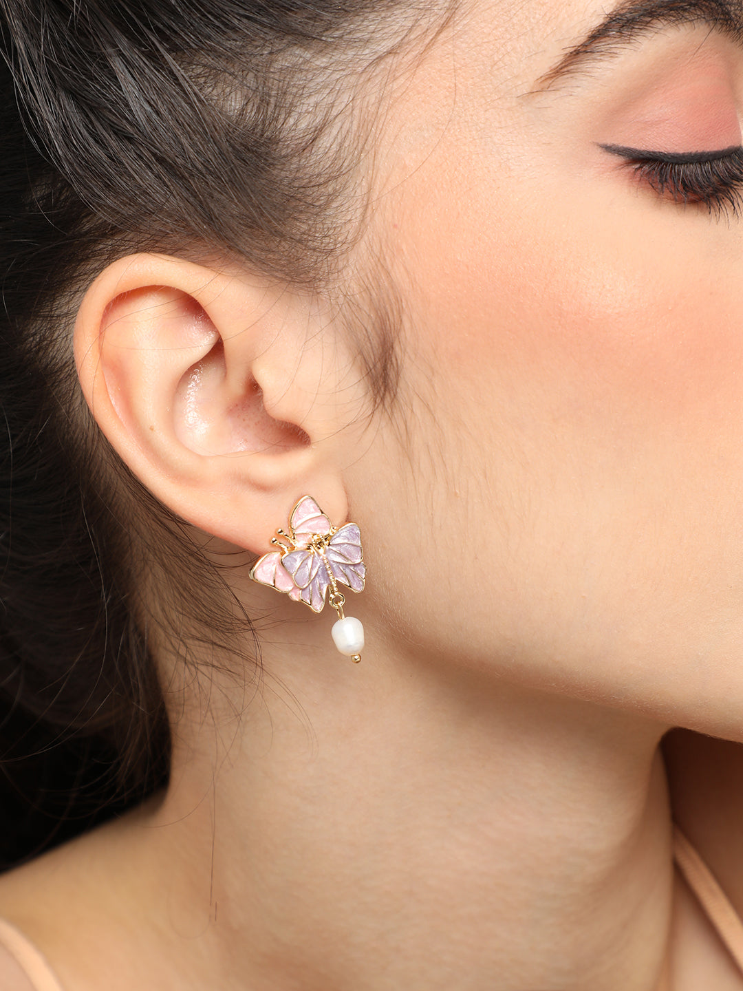 GOLD PLATED PARTY PEARLS DROP EARRING FOR WOMEN