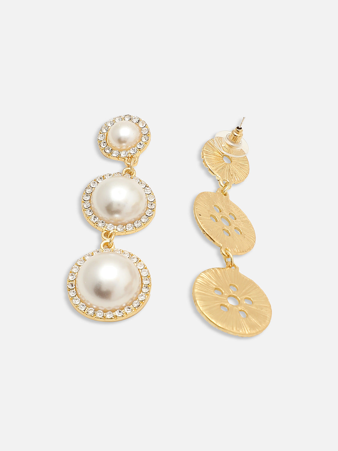 GOLD PLATED PARTY PEARLS DROP EARRING FOR WOMEN