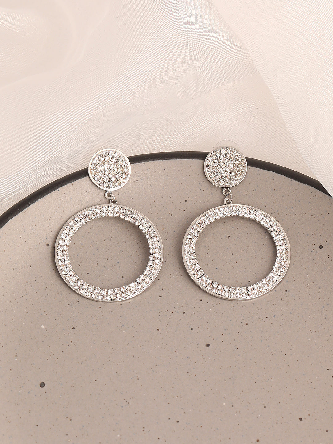 GOLD PLATED PARTY DESIGNER STONE DROP EARRING FOR WOMEN