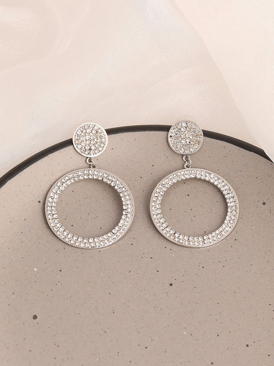 GOLD PLATED PARTY DESIGNER STONE DROP EARRING FOR WOMEN