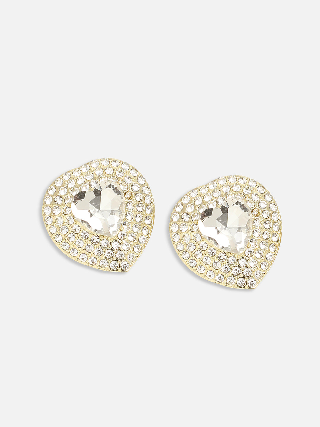 GOLD PLATED PARTY DESIGNER STONE STUD FOR WOMEN