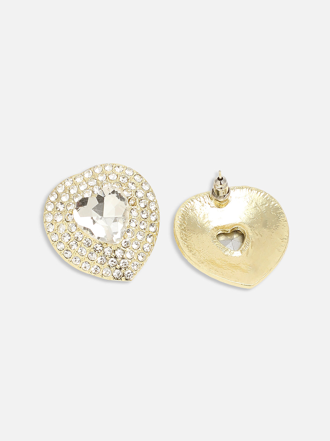 GOLD PLATED PARTY DESIGNER STONE STUD FOR WOMEN