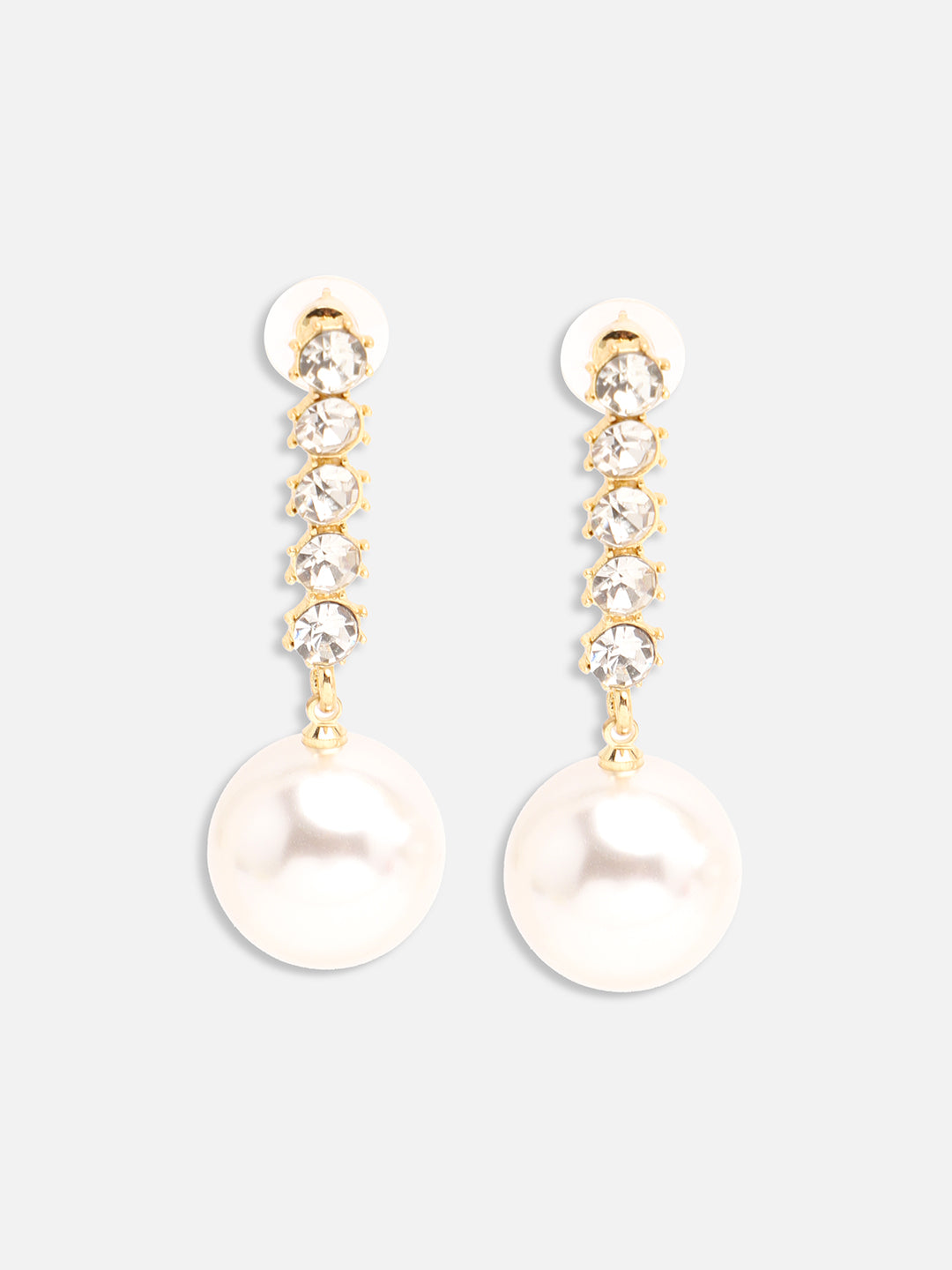 GOLD PLATED PARTY DESIGNER STONE DROP EARRING FOR WOMEN