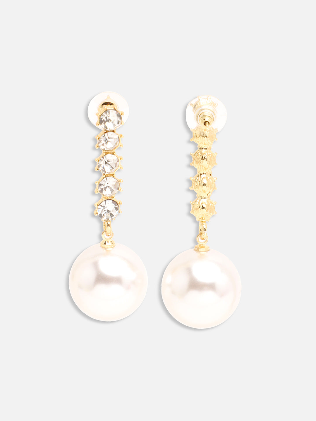 GOLD PLATED PARTY DESIGNER STONE DROP EARRING FOR WOMEN